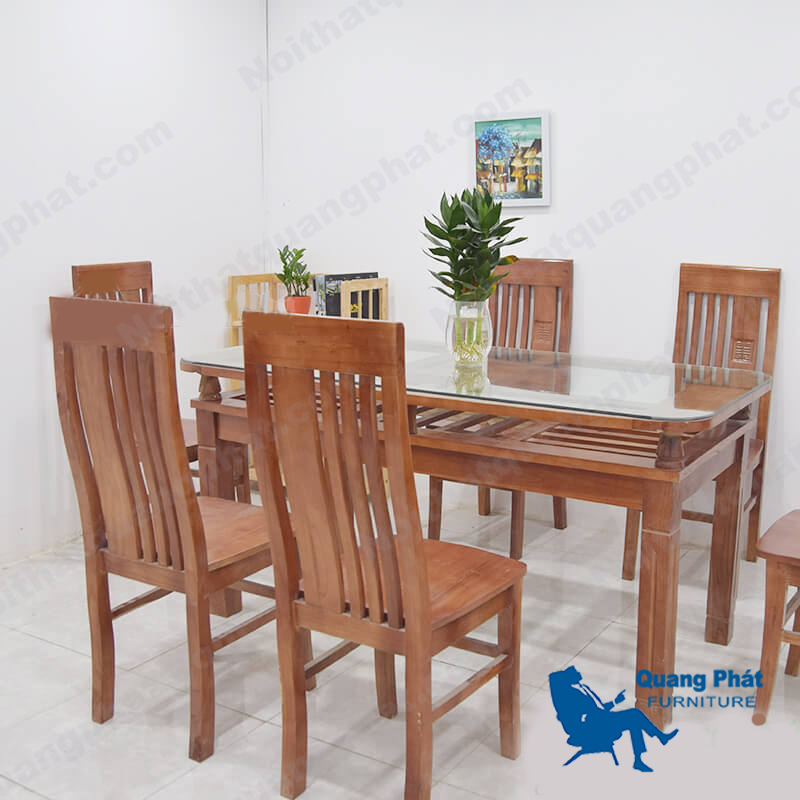 bàn ăn 6 ghế gỗ xoan giá rẻ